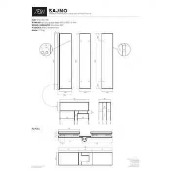 Parawan nawannowy 3-panelowy składany SAJNO 100cm chrom - AD Naturalnie
